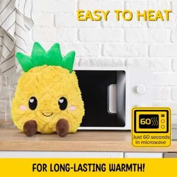 Pineapple Microwavable Unscented Heating Pad for Women and Kids- Cute Soft Cozy Pillow Plush Heatable Warm Stuffed Animals - Kawaii Hot and Cold Plushie Food Toy - Pineapple Gifts for Girls and Boys