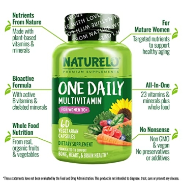 NATURELO Multivitamin for Women 50+ - Iron Free