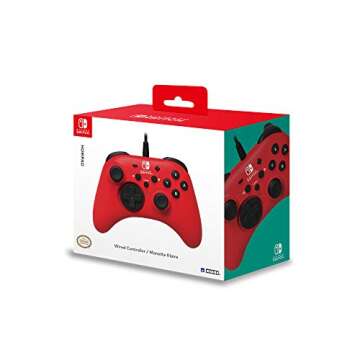Nintendo Switch HORIPAD Wired Controller (Red) by HORI - Licensed by Nintendo
