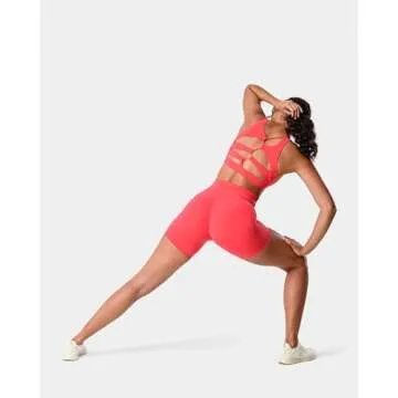 Kamo Fitness Featherlite Enhance 6" Women's Biker Shorts - Lifting Scrunch, No Front Seam, Soft Lightweight Fabric, Butt-Lifting High Waist Yoga Shorts (Paradise Pink, XL)