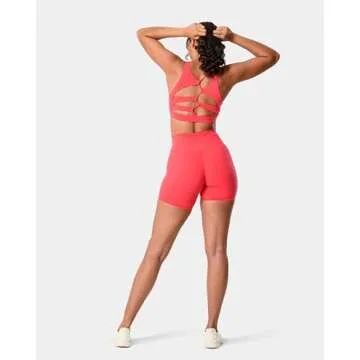 Kamo Fitness Featherlite Enhance 6" Women's Biker Shorts - Lifting Scrunch, No Front Seam, Soft Lightweight Fabric, Butt-Lifting High Waist Yoga Shorts (Paradise Pink, XL)