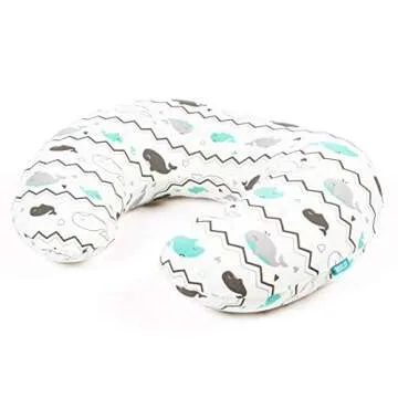BROLEX Stretchy Nursing Pillow Covers 2 Pack Nursing Pillow Slipcovers for Breastfeeding Moms,Ultra Soft Snug Fits On Infant Nursing Pillow,Elephant & Whale