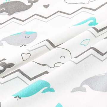 BROLEX Stretchy Nursing Pillow Covers 2 Pack Nursing Pillow Slipcovers for Breastfeeding Moms,Ultra Soft Snug Fits On Infant Nursing Pillow,Elephant & Whale