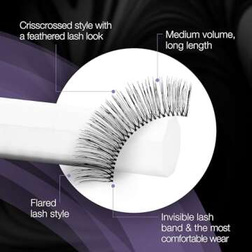 Ardell Glamour False Eyelashes Multipack 105 - Lightweight, Natural Volume Lashes, Comfortable, Easy to Apply, 4 Pairs, 1-Pack