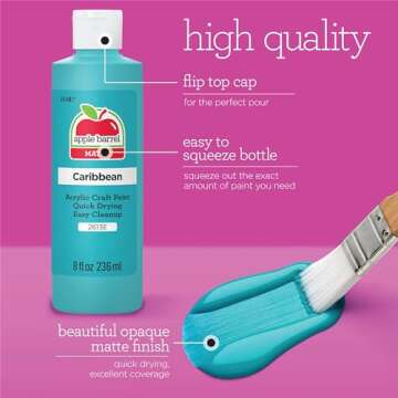 Apple Barrel Acrylic Craft Paint Set, Matte Finish, Set of 8, 8 Fl Oz (Pack of 8), Assorted