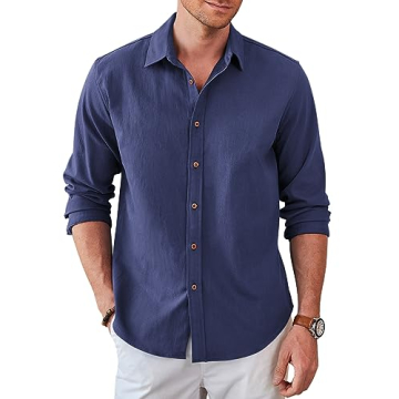 COOFANDY Men's Slim Fit Denim Shirt - Comfortable & Stylish Casual Wear