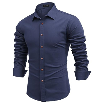 COOFANDY Men's Slim Fit Denim Shirt Comfortable Stylish Casual
