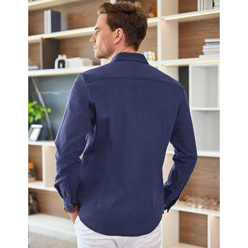 COOFANDY Men's Slim Fit Denim Shirt Comfortable Stylish Casual