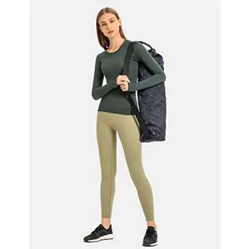 LUYAA Women's Long Sleeve Workout Shirt for Yoga & Gym