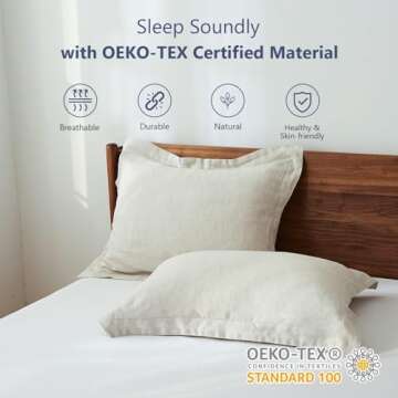 Simple&Opulence 100% Linen Pillow Covers, Linen Pillow Cases Set of 2, Pillowcases Standard Size 20"...