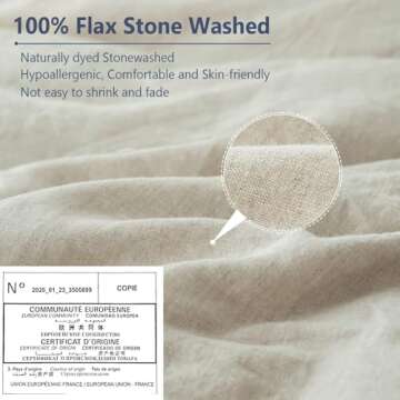 Simple&Opulence 100% Linen Pillow Covers, Linen Pillow Cases Set of 2, Pillowcases Standard Size 20" X 36", Luxury and Breathable Linen Pillow Shams with Envelope Closure (Linen)