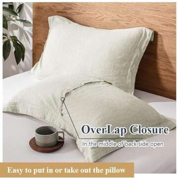 Simple&Opulence 100% Linen Pillow Covers, Linen Pillow Cases Set of 2, Pillowcases Standard Size 20" X 36", Luxury and Breathable Linen Pillow Shams with Envelope Closure (Linen)