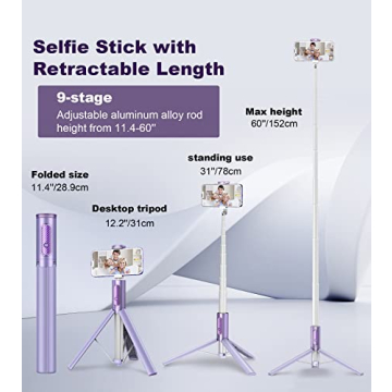 TONEOF 60 Inch Travel Tripod with Wireless Remote