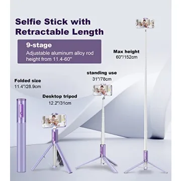 TONEOF 60 Inch Travel Tripod with Wireless Remote