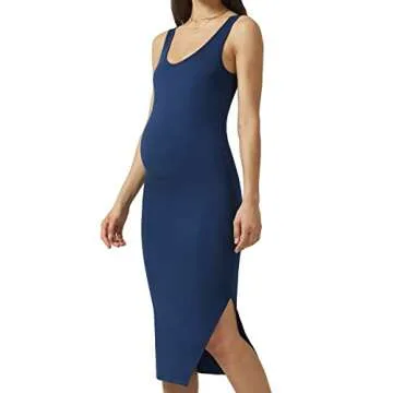 POSHDIVAH Maternity Sleeveless Bodycon Dress for Moms