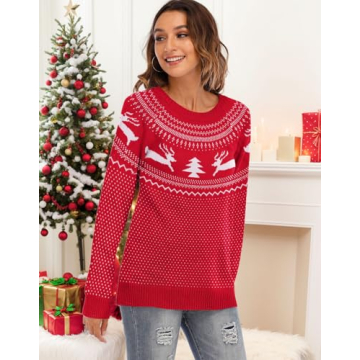 Charming Fair Isle Pullover Sweater for Women