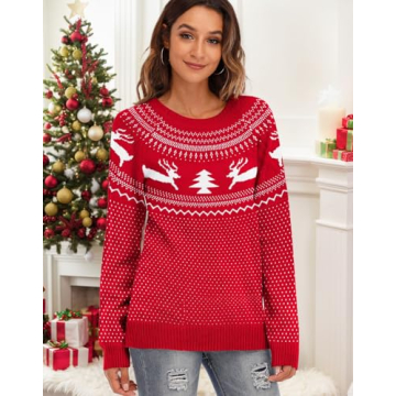 Charming Fair Isle Pullover Sweater for Women