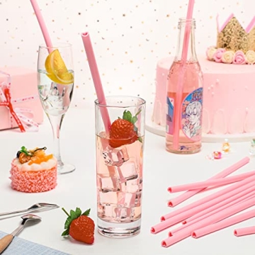 Jutom 25 Pack Valentine's Heart Shaped Silicone Straws