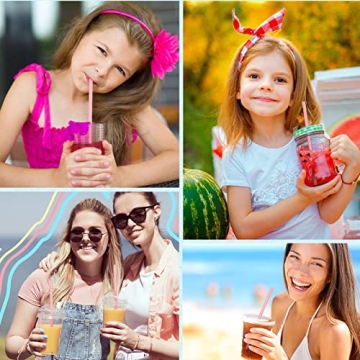 Jutom 25 Pack Valentine's Heart Shaped Silicone Straws