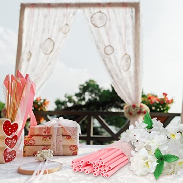Jutom 25 Pack Valentine's Heart Shaped Silicone Straws