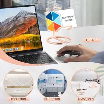 Stylish ROSYQUARZ Business Card Holder for Desk