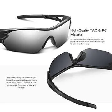 BEACOOL Polarized Sports Sunglasses for Men Women Youth Baseball Cycling Running Driving Fishing Golf Motorcycle TAC Glasses