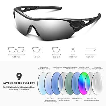 BEACOOL Polarized Sports Sunglasses for Men Women Youth Baseball Cycling Running Driving Fishing Golf Motorcycle TAC Glasses