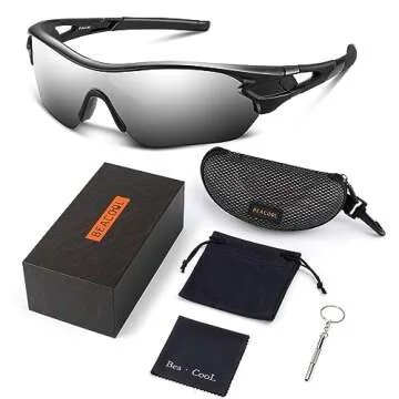BEACOOL Polarized Sports Sunglasses for Men Women Youth Baseball Cycling Running Driving Fishing Golf Motorcycle TAC Glasses