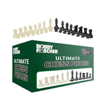 Bobby Fischer Ultimate Chess Pieces Set - Tournament Quality, Triple Weighted