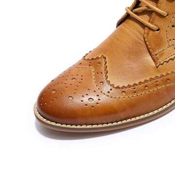 Mona Flying Women's Lace-up Oxford Brogue Boots - Comfort & Style
