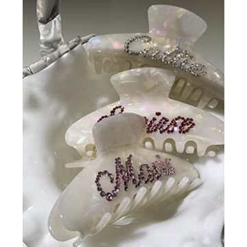 Personalized Rhinestone Hair Clips French Design Custom Barrettes