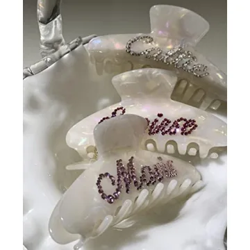 Personalized Rhinestone Hair Clips French Design Custom Barrettes