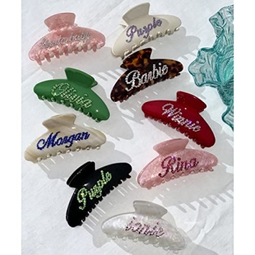 Personalized Rhinestone Hair Clips French Design Custom Barrettes