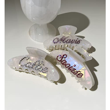 Personalized Rhinestone Hair Clips French Design Custom Barrettes