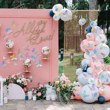 72 Pcs Butterfly Wall Decor Stickers, 3 Sizes 6 Styles Butterfly Decorations, 3D Butterfly Party Decorations/Birthday Decorations/Cake Decorations, Laser Butterflies for Wall Decor Room Decor