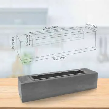 Large Table Top Fire Pit - Rectangular Alcohol Firepit Decorations Concrete Tabletop Fireplace Indoor Outdoor Decor Portable Smores Maker for Patio Balcony