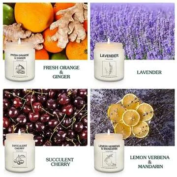Natural Soy Wax Candle Set - 4 Aromatic Scents for Gifting