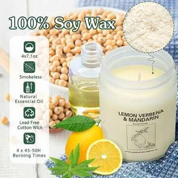 Natural Soy Wax Candle Set - 4 Aromatic Scents for Gifting
