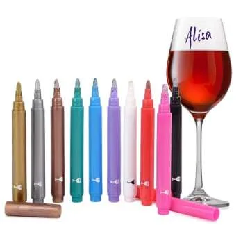 Vibrant Vaci Wine Glass Markers Set for Parties & Events