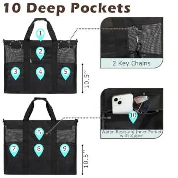 Fammart Extra Large Mesh Beach Bag for Family