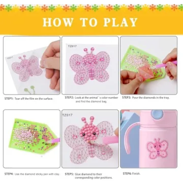 Sinceroduct Diamond Art Sticker Kits for Kids Ages 4-12