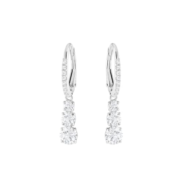 Swarovski Trilogy Drop Earrings with White Crystals