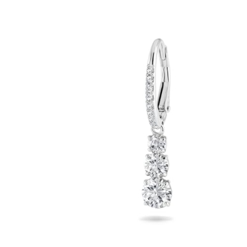 Swarovski Trilogy Drop Earrings with White Crystals