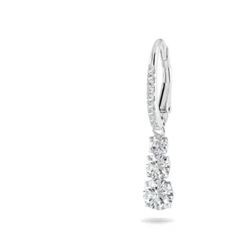 Swarovski Trilogy Drop Earrings with White Crystals