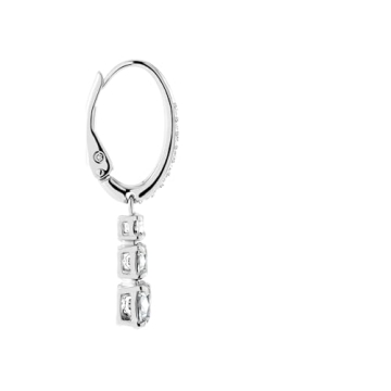Swarovski Trilogy Drop Earrings with White Crystals