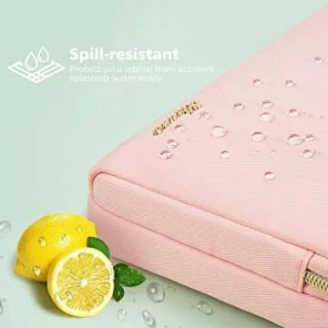 KIZUNA Laptop Bag Case 14 Inch Shoulder Sleeve Briefcase For 15" Macbook air M3 2024 M2/IdeaPad Slim 3i 14"/14" Yoga Slim Pro X/14 Lenovo IdeaPad 3i Gen/Flex 5/14.4" Surface Laptop Studio 2,Pink