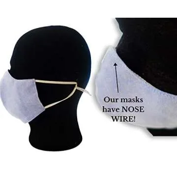 Three Pack of Reusable Face Masks - Water-Resistant Mask Made with Breathable Cotton, Adjustable Mask, Washable Cloth Mask - Adult Face Masks For Women and Men - Fabric Mask w/ 5 PM 2.5 Carbon Filters