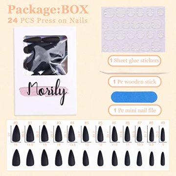 Morily Matte Press-on Nails 24pcs Elegant Design