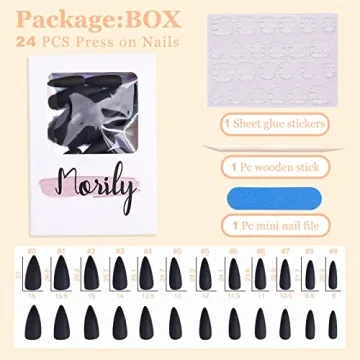 Morily Matte Press-on Nails 24pcs Elegant Design