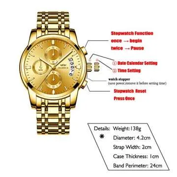 DREAMING Q&P Gold Plated Quartz Men's Watch - Stylish & Elegant